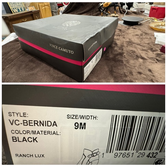 Vince Camuto Black Leather Peep-Toe Heels size 9 - Picture 11 of 11